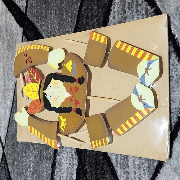 VINTAGE PUMPKIN POSSIBILITIES WOODEN NATIVE AMERICAN MAN PRICE FIRM - Picture 2 of 8